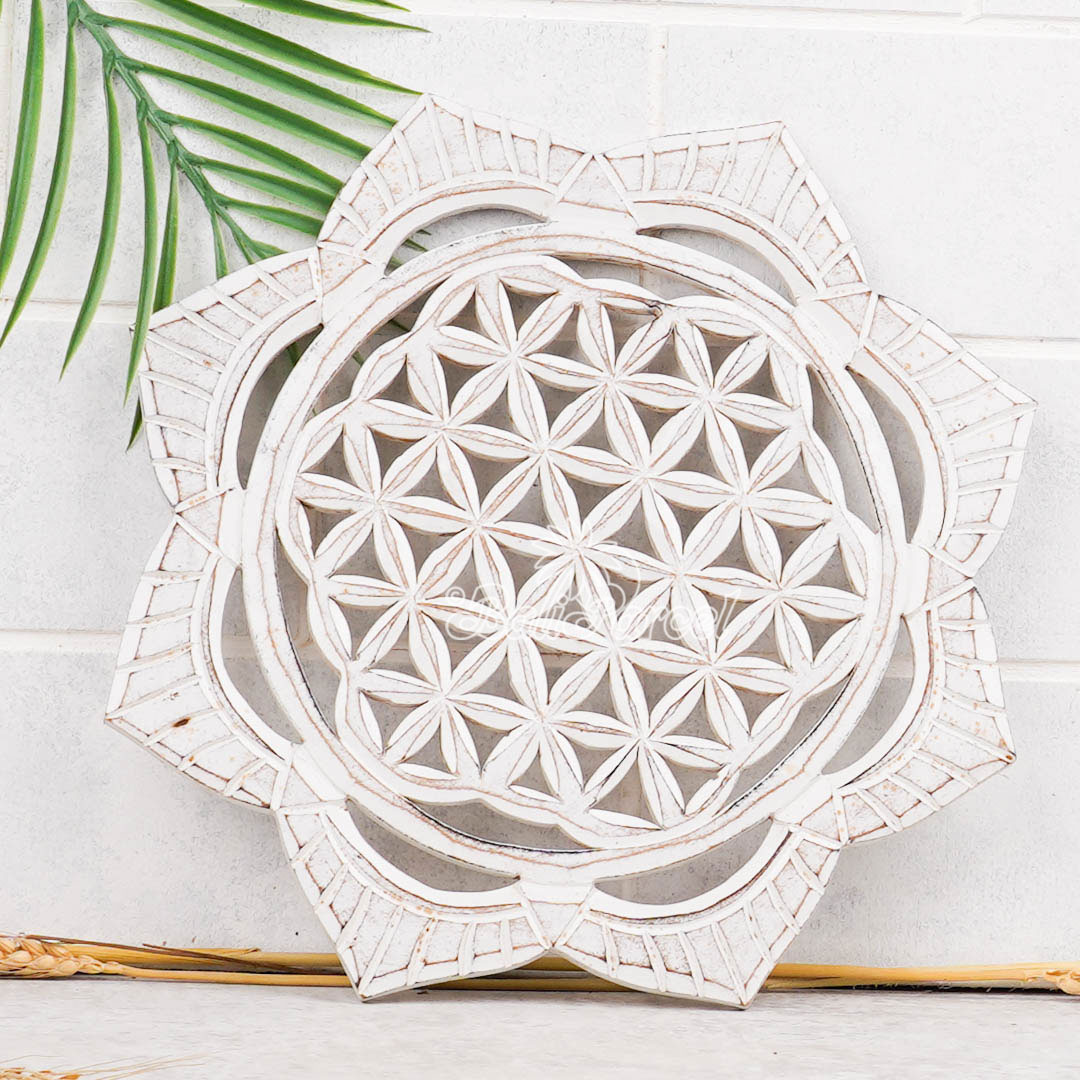 Wallhanging, Hand Made From Hardboard/ MDF, With White Wash Color.