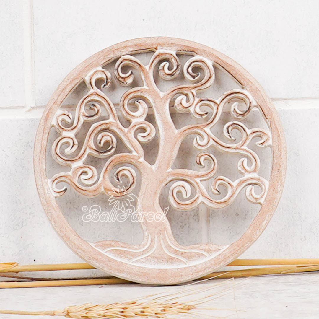 Wallhanging, Hand Made From Hardboard/ MDF, With White Wash Color.
