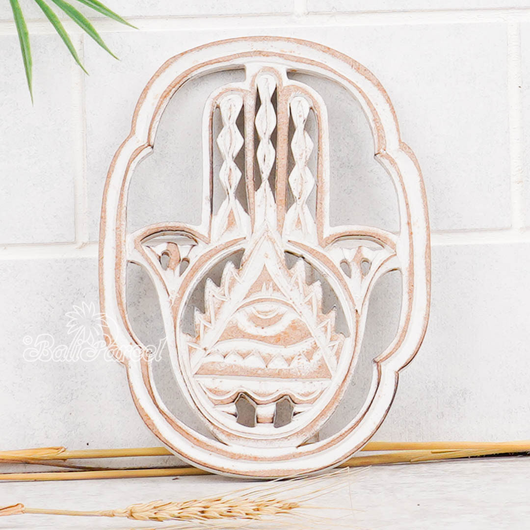 Wallhanging, Hand Made From Hardboard/ MDF, With White Wash Color.