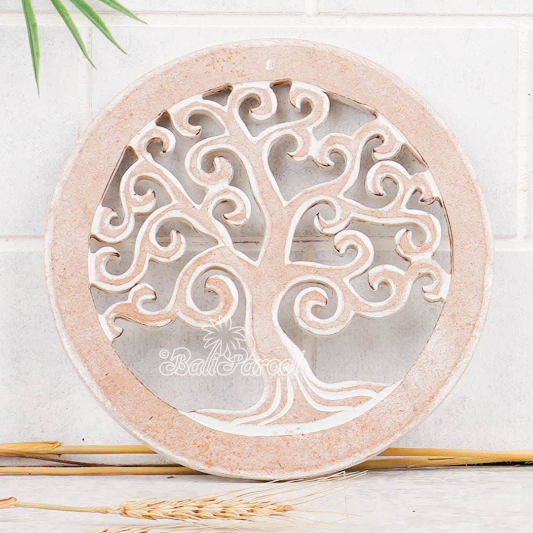 Wallhanging, Hand Made From Hardboard/ MDF, With White Wash Color.