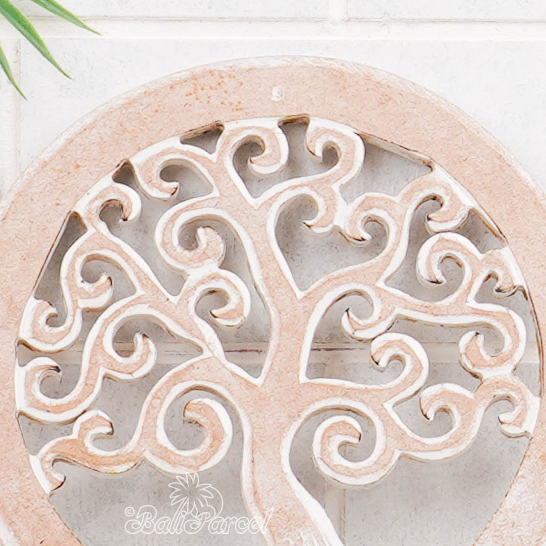 Wallhanging, Hand Made From Hardboard/ MDF, With White Wash Color.
