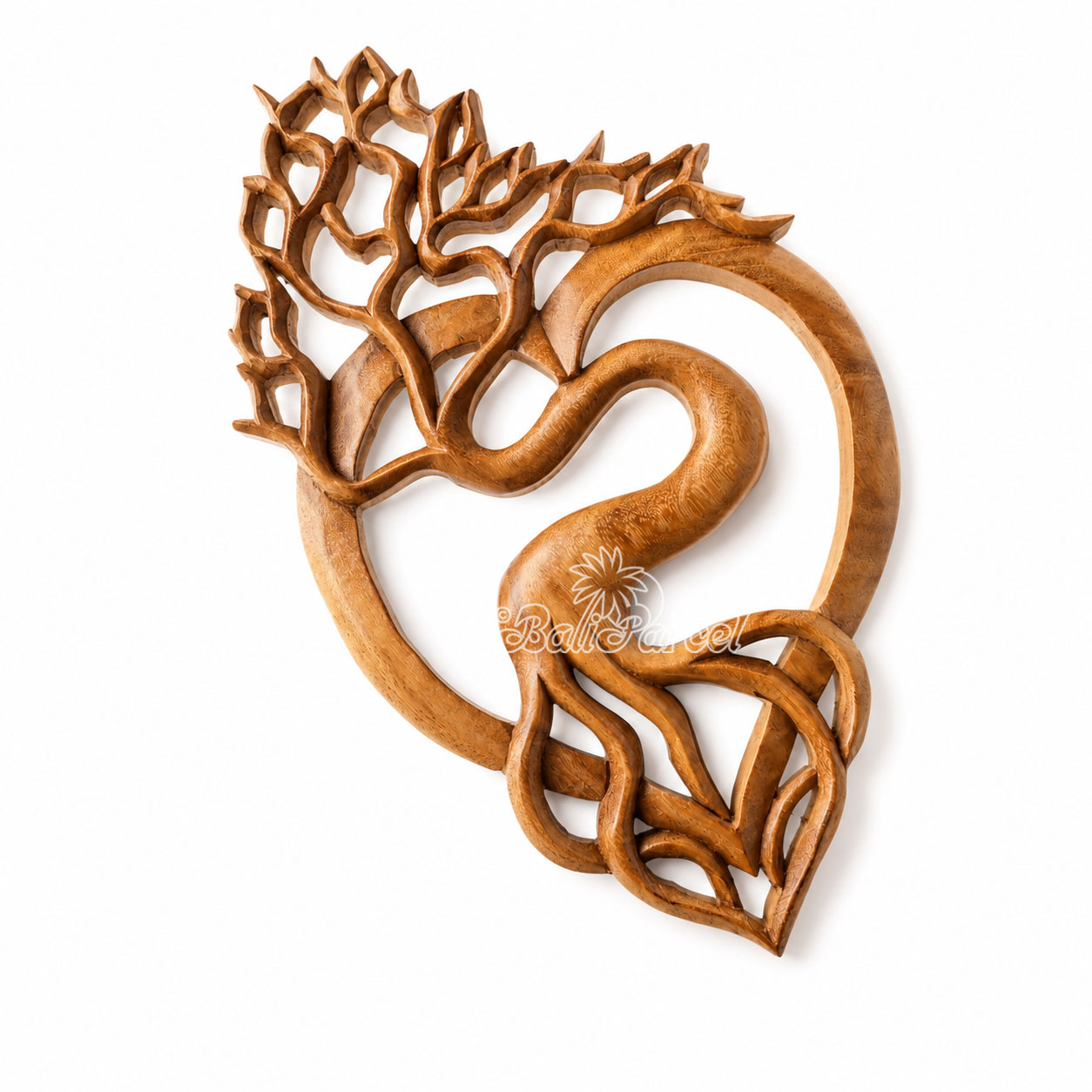 Wooden Wallhanging Root, Handmade From Suar Wood