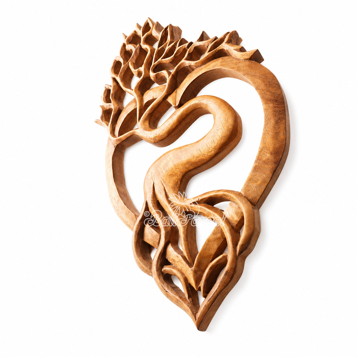 Wooden Wallhanging Root, Handmade From Suar Wood