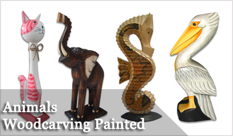 Animal Woodcarving Painted