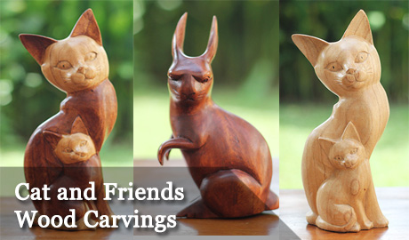 Cats & Friends Wood Carvings