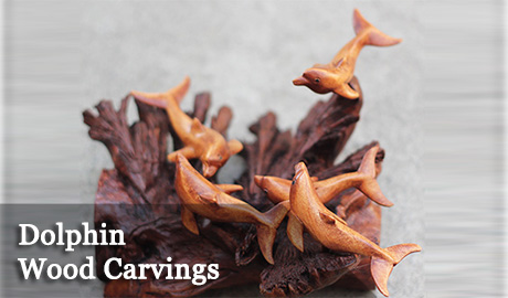 Dolphins Wood Carvings