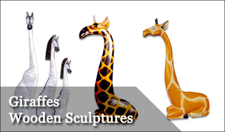 Giraffes Wooden Sculptures