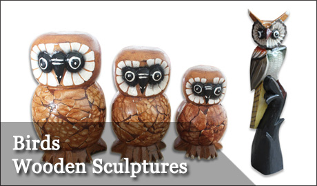 Birds Wooden Sculptures