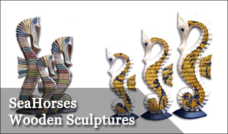 Seahorse Wooden Sculptures