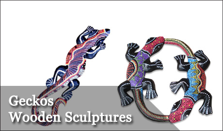 Geckos Wooden Sculptures