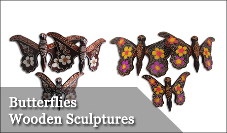 Butterflies Wooden Sculptures