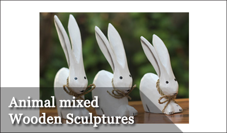 Animals Mixed Wooden Sculptures
