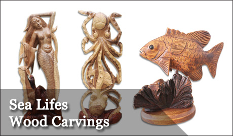 Sea Life Wood Carvings